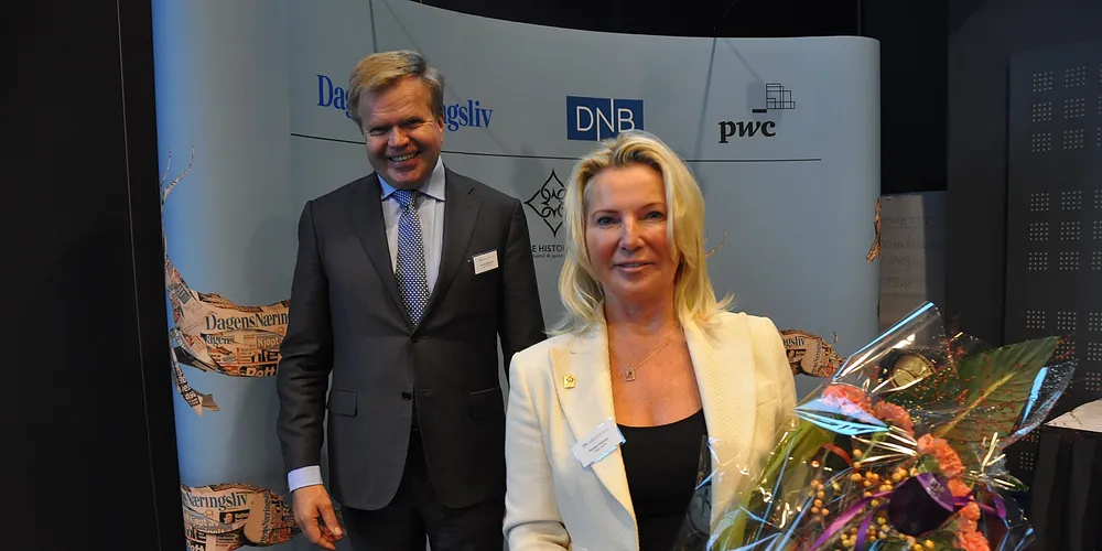 Konsernsjef Gunnar Bjørkavåg i NHST Media Group og administrerende direktør Kirsten Marie Holmen i Magic North. (Foto: Bent-Are Jensen)