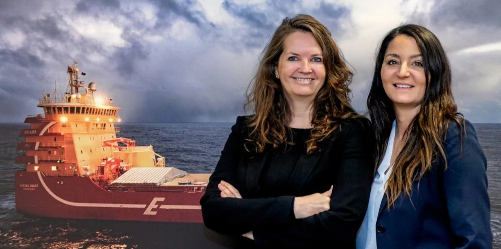 Eidesvik Offshore chief financial officer Helga Cotgrove (left) and chief executive Gitte Gard Talmo have all the company’s ships fixed for the rest of the year.