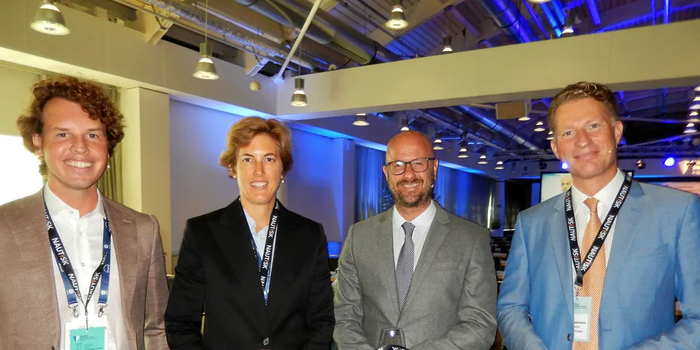 (From left) Christian Oldendorff, Isabelle Rickmers, Alexander Oetker and Jan Hagemann in Hamburg