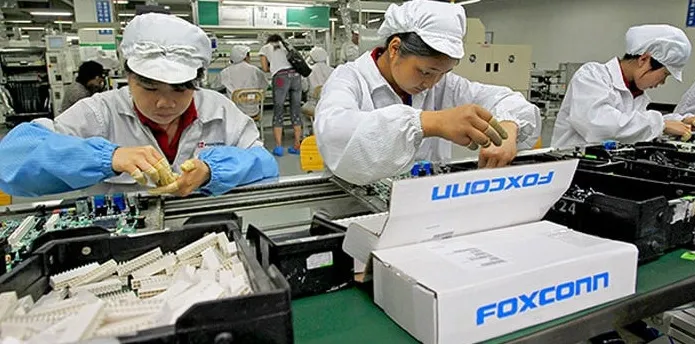 Foxconn workers hard at work
