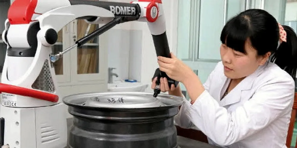 Wheel testing at Xingmin Intelligent Transportation Systems Group.