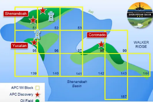 Mini-basin: Most of the Coronado leases depicted on Anadarko's old map of the area have been terminated