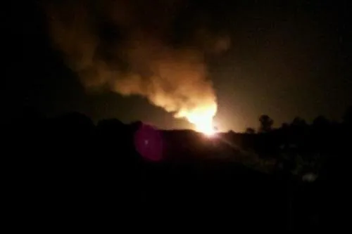 Oklahoma explosion: Blast at oil rig in Watonga. (Photo by Maria Slay.)