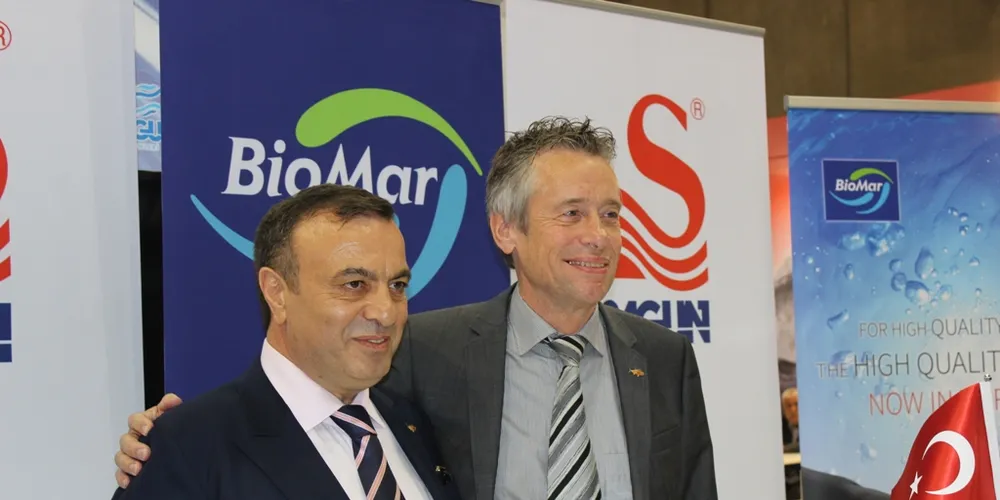 Sagun' CEO Ahmet Tuncay Sagun (left) with Torben Svejgaard, CEO at Biomar