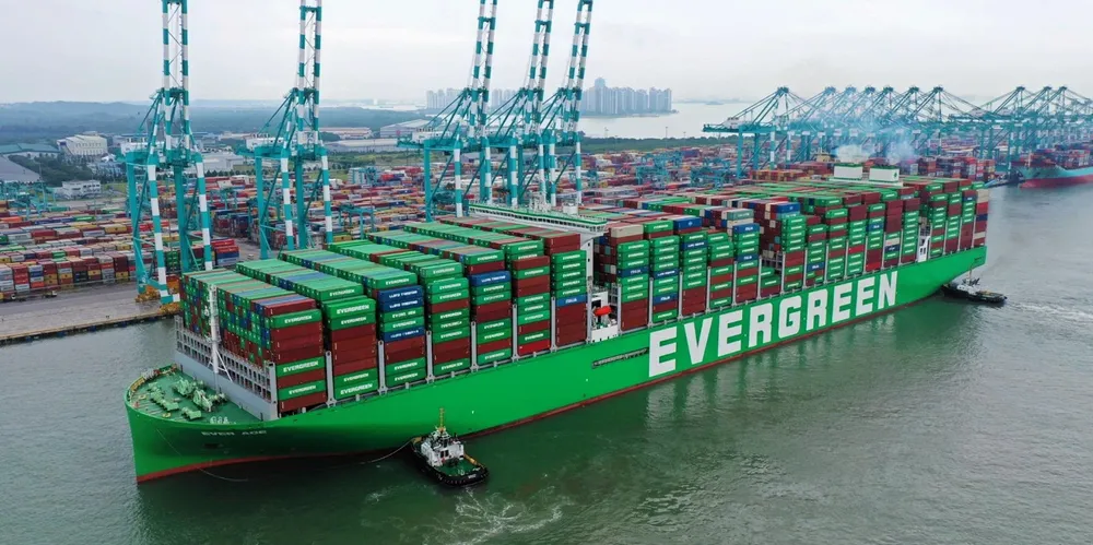 Evergreen Marine Corp’s ultra-large container vessel Ever Ace (built 2021) arrives at the Port of Tanjung Pelepas (PTP).