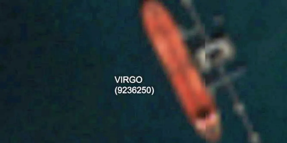 Imagery from a European Space Agency shows the 306,000-dwt tanker Virgo (built 2002) loaded oil at Kharg Island, Iran, on 17 January 2022. It would later be transferred to the Suez Rajan.