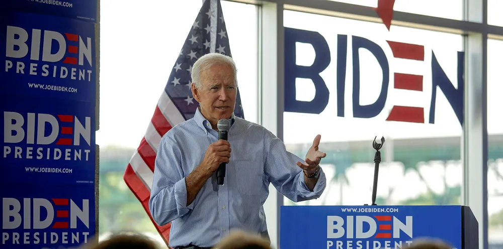 2020 Democratic presidential candidate Joe Biden speaks during a campaign event on June 11, 2019 in Ottumwa, Iowa.