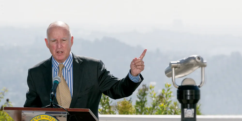 California governor Jerry Brown. the state’s three large investor-owned utilities need to add 1.3GW of storage by 2020