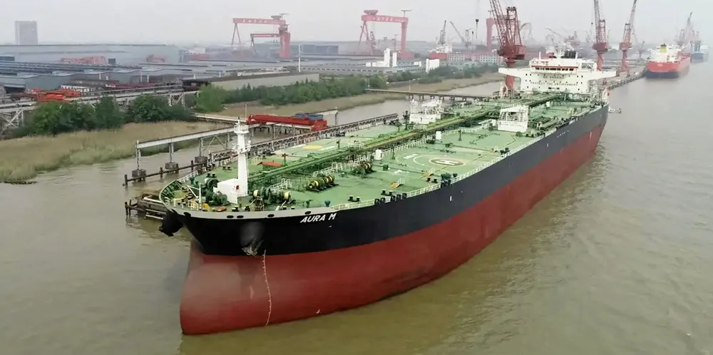 The Aura M is en route to Tianjin with a cargo of Meleck crude.