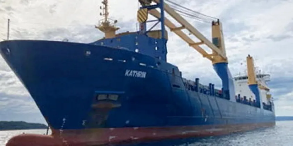 The Kathrin was denied entry to Namibia in August due to the nature of its cargo.