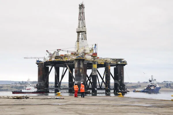 Appraising Lancaster: Well drilled by Sedco 712 rig, above, yields test oil flows