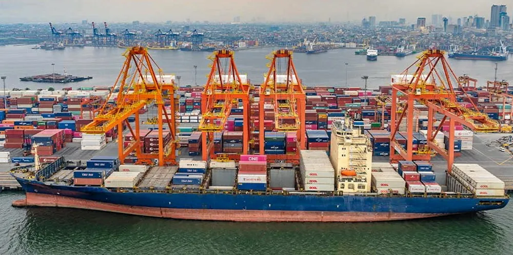 International Container Terminal Services Inc, whose Manila International Container Terminal is seen here, saw its yearly profit jump 44%.