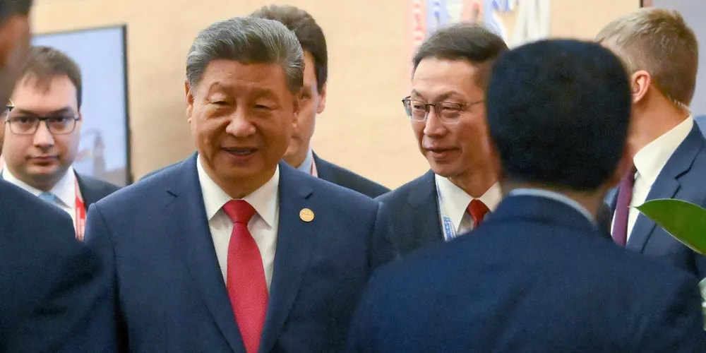 Among friends: Chinese President Xi Jinping attends the 16th BRICS summit in Kazan, Russia last year.