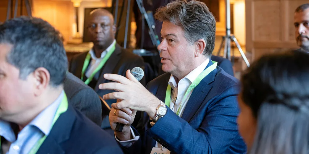 Core Power chief executive Mikal Boe speaking at TerraPraxis during the COP26 climate talks in late 2021.
