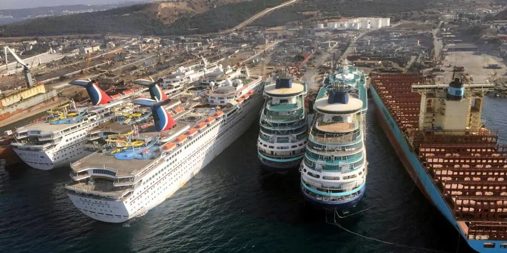 Turkish shipbreakers at Aliaga were kept busy by cruise ship operators bringing forward their ship demolition plans.