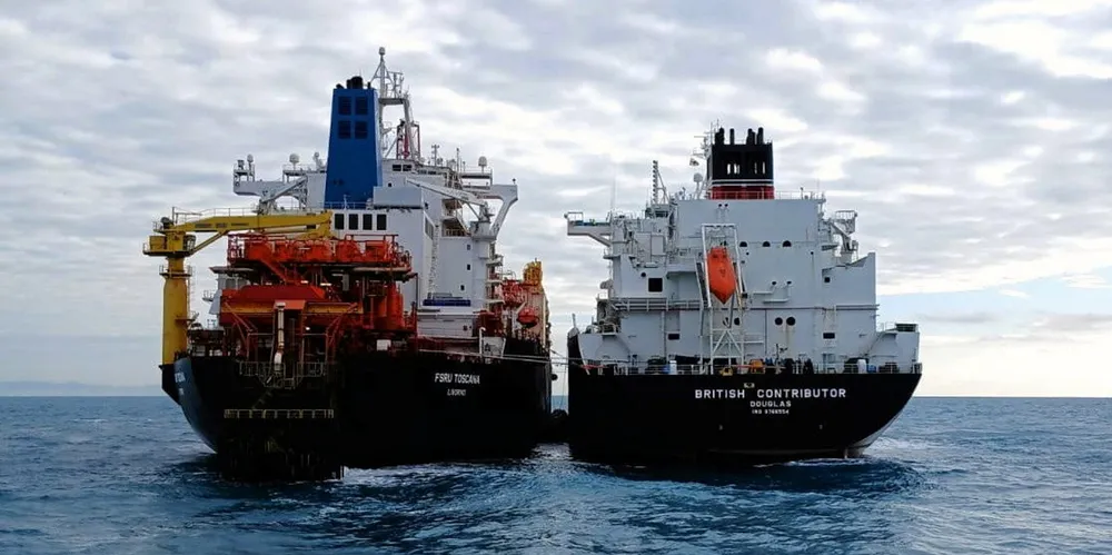 Italy’s FSRU Toscana (left) has resumed imports.