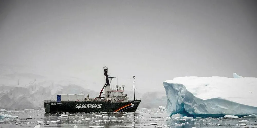 Greenpeace på befaring i Antarktis.Foto: Daniel Beltra