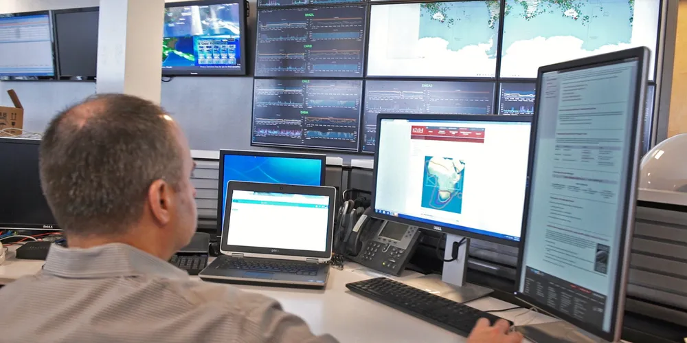 At KVH’s Network Ops Center, technicians monitor its global satellite network around the clock.