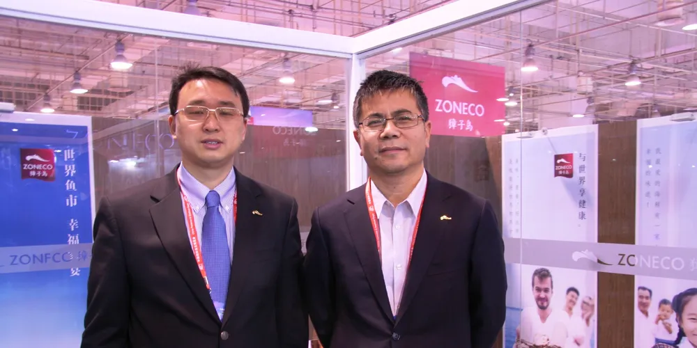 Raymond He, executive vice president of Zoneco Group (left) with Jack Liu, the group's American and European business division director