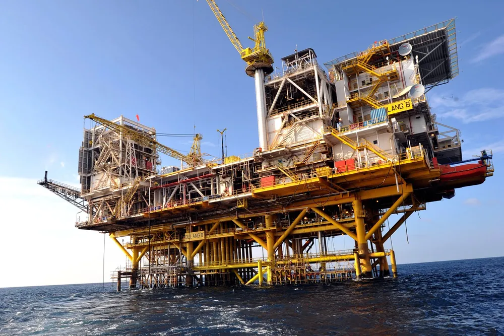 The Dulang B platform on the Dulang oilfield off the east coast of Peninsular Malaysia.