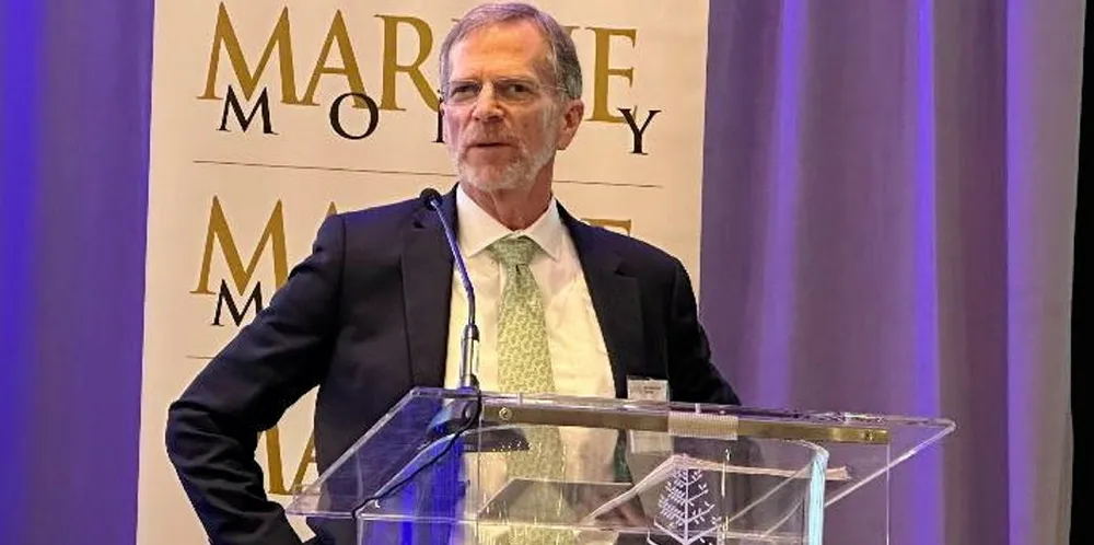 David St Amand at the podium in New Orleans.