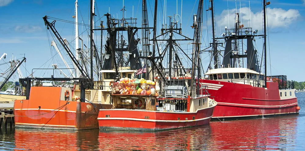 Fishing boats in New Bedford, Massachusetts.