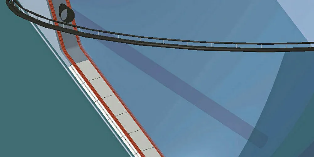 Lukka Landnot har hentet inspirasjon fra fiskeri der store fangster ble lagret levende i not satt ut fra land. Øvre diameter på installasjonen er 124 meter.