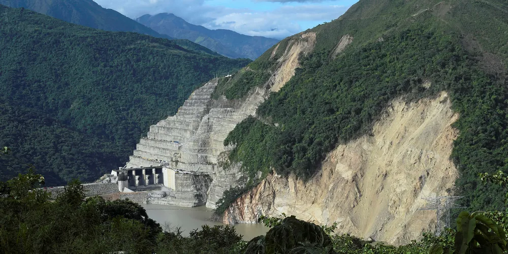 A view of an area affected by a landslide next to the dam of the Hidroituango Hydroelectric Project, on the Cauca river, near Ituango municipality, Antioquia department, Colombia on June 23, 2018.