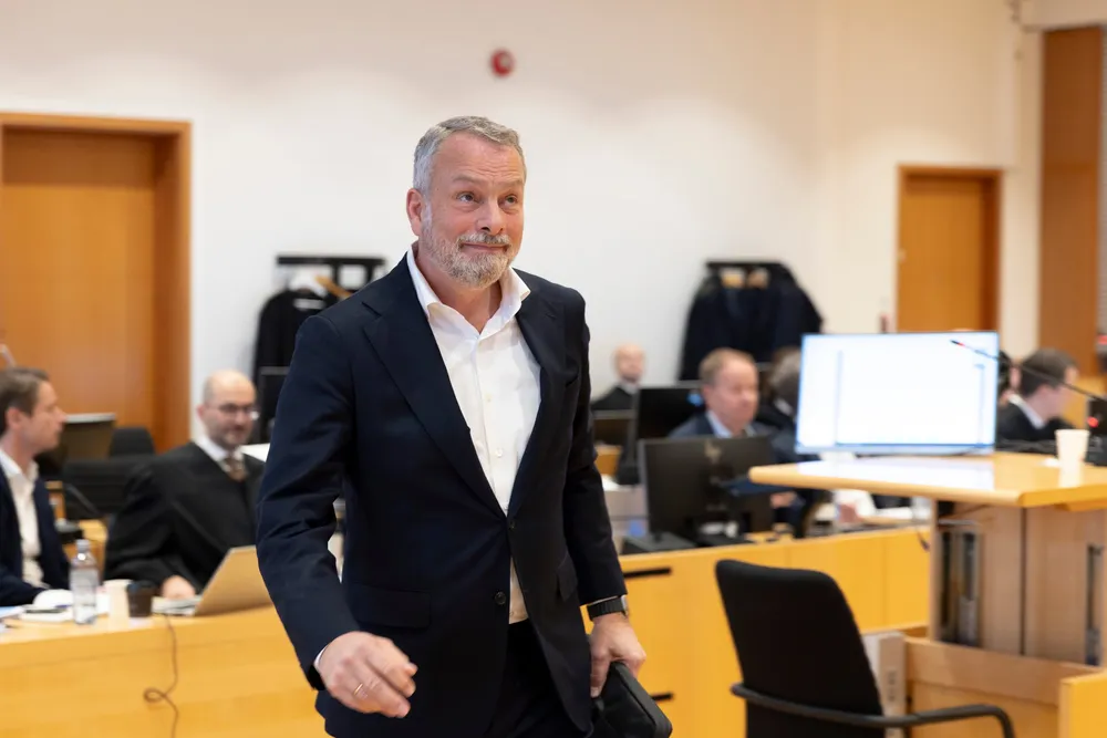 Niels Bugge, sjef Corporate Banking i Swedbank Norge, vitnet i retten i saken om refinansieringen av Solstad Offshore onsdag.