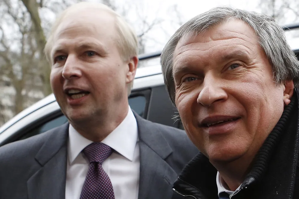 Close ties: BP chief executive Bob Dudley (left) and Rosneft counterpart Igor Sechin