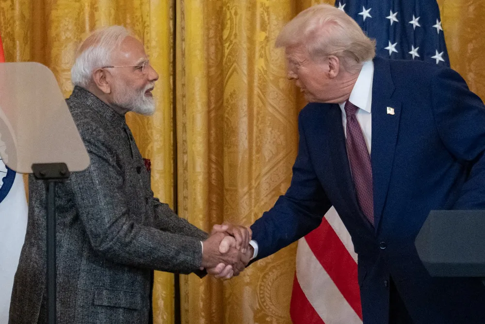 President Donald Trump, who has squeezed India over its purchases of Russian oil, hosts Prime Minister Narendra Modi at the White House in February.