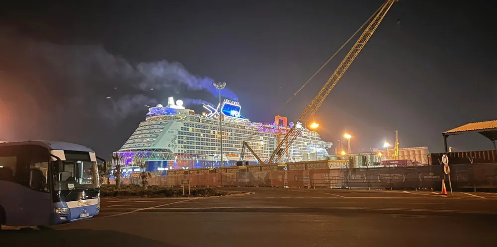 Celebrity Cruises' 130,800-gt Celebrity Apex (built 2020) is seen in Limassol, Cyprus on 8 October.
