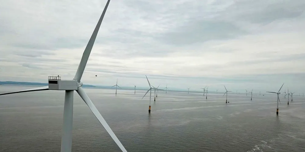 Drones operating at the Burbo Bank wind farm, adjacent to Burbo Bank Extension.