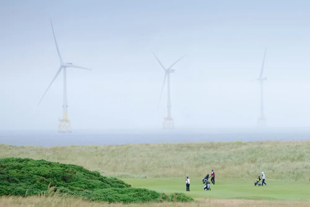 Turbines seen from Donald Trump's Aberdeen Bay golf course.