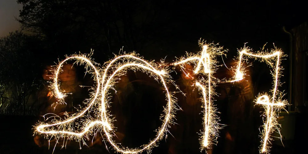 Drawing in the air with sparklers.