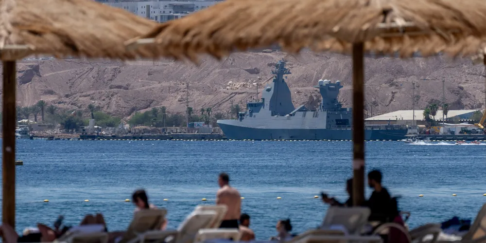 The port of Eilat (pictured) sits at the top of the Red Sea.