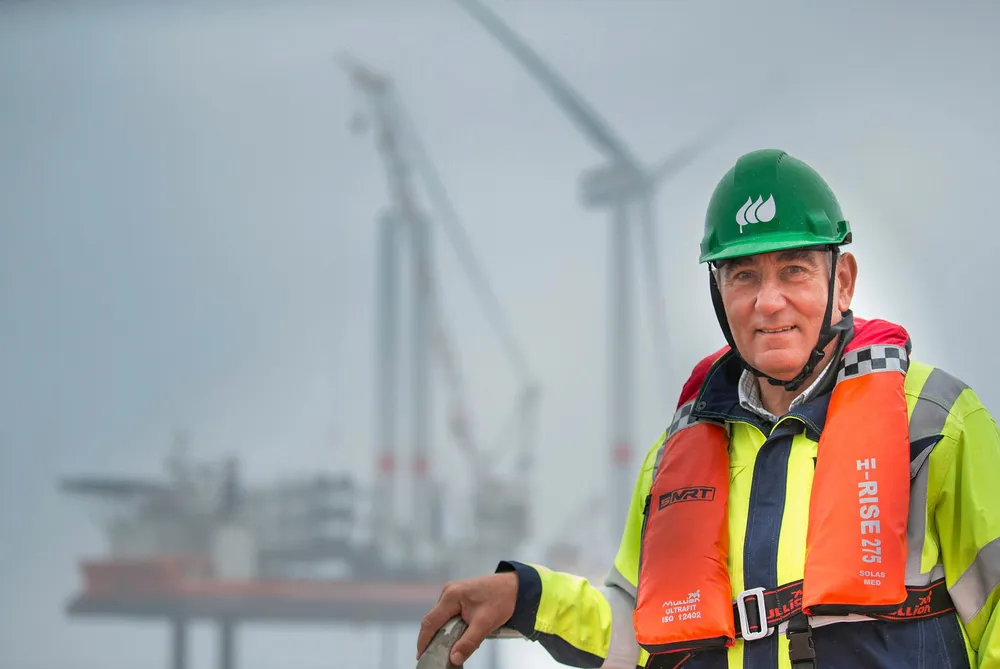 Iberdrola chairman Ignacio Galan at inauguration of Saint Brieuc offhsore wind array in France.