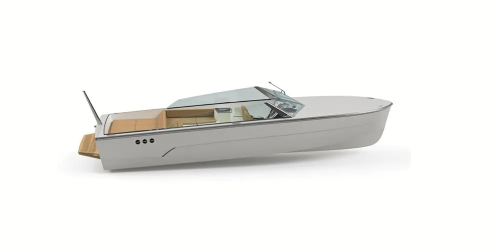 Fritidsbåten HyCruiser 28 fra Hynion skal drives både av elbatteri og hydrogen.