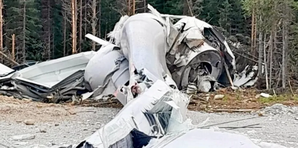 Remains of a collapsed Nordex wind turbine in Sweden.