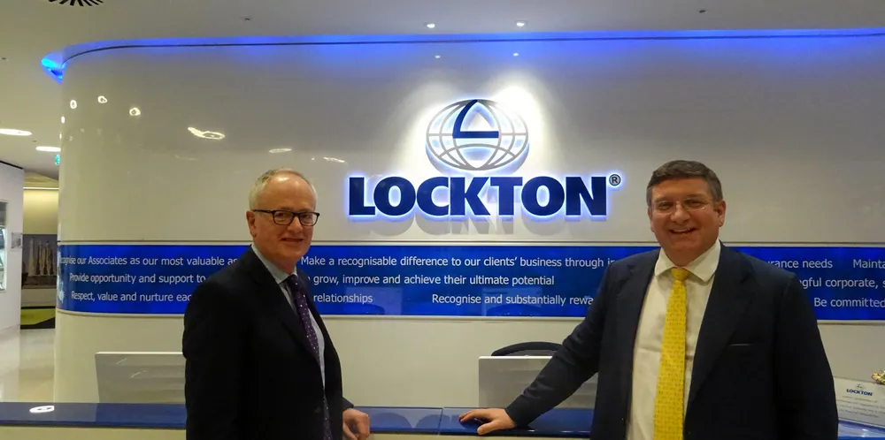 Stephen Hawke of PL Ferrari London with Alistair Rivers (Right) global head marine and transportation at Lockton