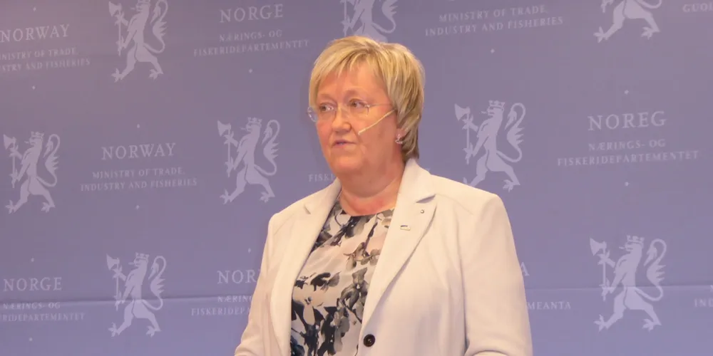 Fiskeriminister Elisabeth Aspaker (H)