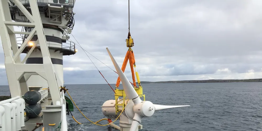 MeyGen's flagship 1.5MW tidal turbine hits the water at the Pentland Firth site
