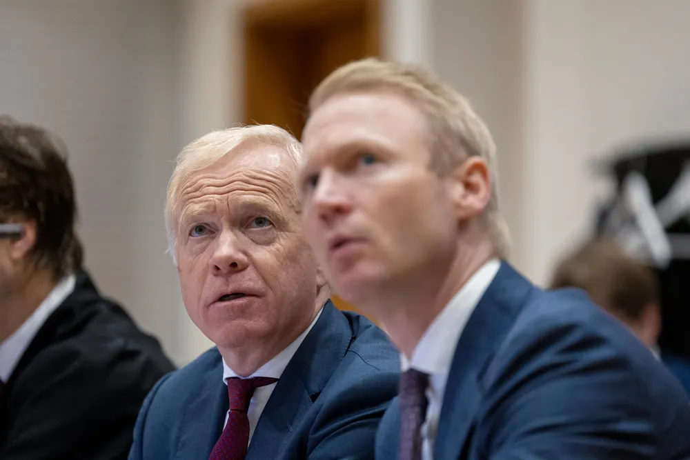Kistefos-sjef Bengt Rem (til venstre) og investeringsdirektør Lars Petter Utseth.