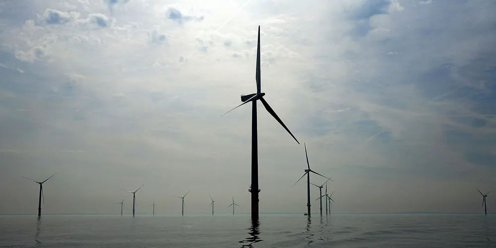 The Burbo Bank offshore wind farm in the Irish Sea.