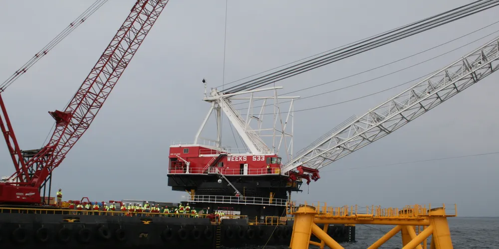 History in the making. The debut US offshore wind foundation