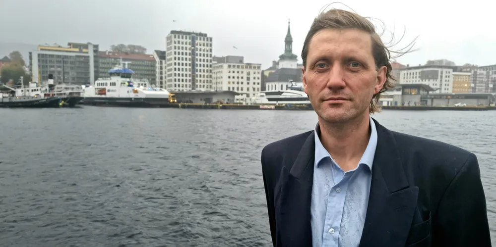 Magnar Hellesøy i Green Ship Design sier konkursbehandlingen skjer som følge av at selskapet ikke fikk betalt for arbeidsbåtprosjektet.