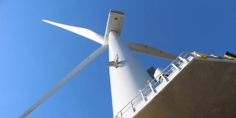 An MHI Vestas 8MW machine at the UK's Burbo Bank Extension. Larger turbines are driving down costs in the sector