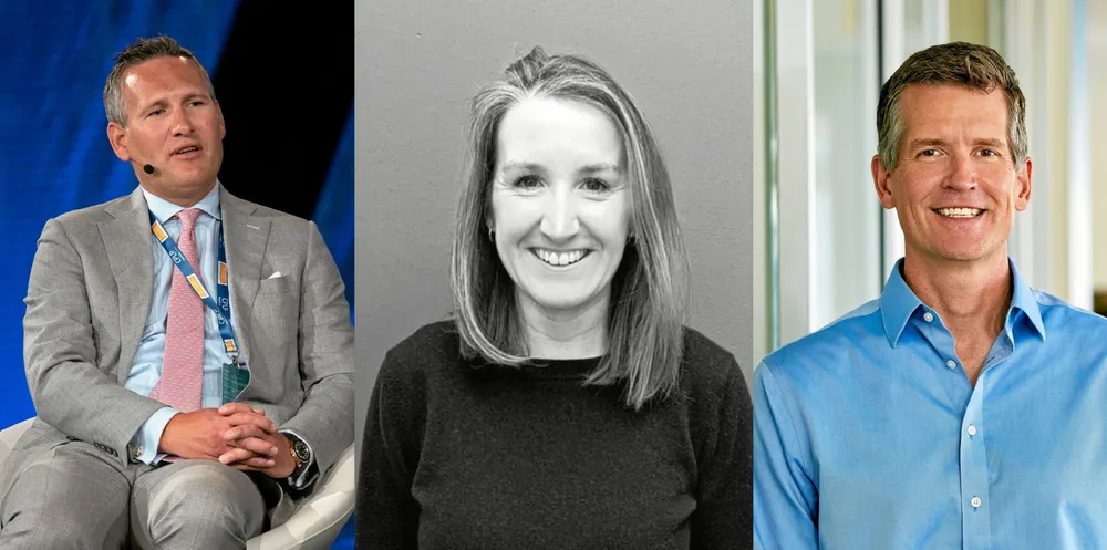 In the Green Seas podcast, Flex LNG chief executive Oystein Kalleklev (left) and Opportunity Green legal director Carly Hicks (centre) discuss whether European Union rules should consider LNG sustainable. CargoMetrics chief executive Jes Scully (right) discusses the emissions impact of the Red Sea crisis.