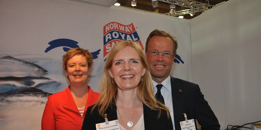 Sales representative Trude Pettersen Lofstad (front), CEO Jon Binde and producer Eva Kristoffersen