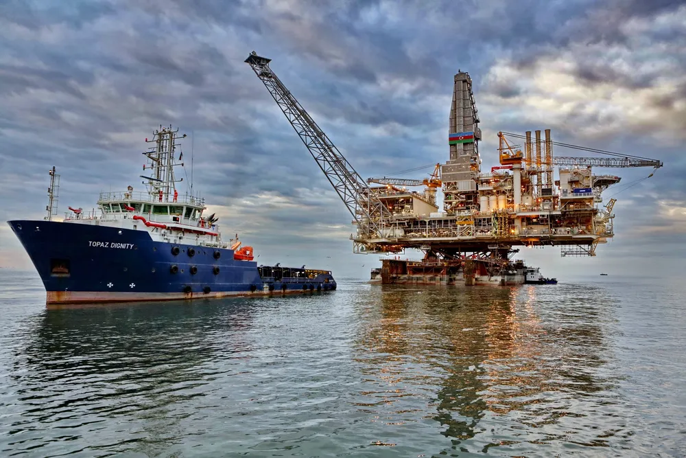 Producing: The West Chirag platform in the Caspian Sea